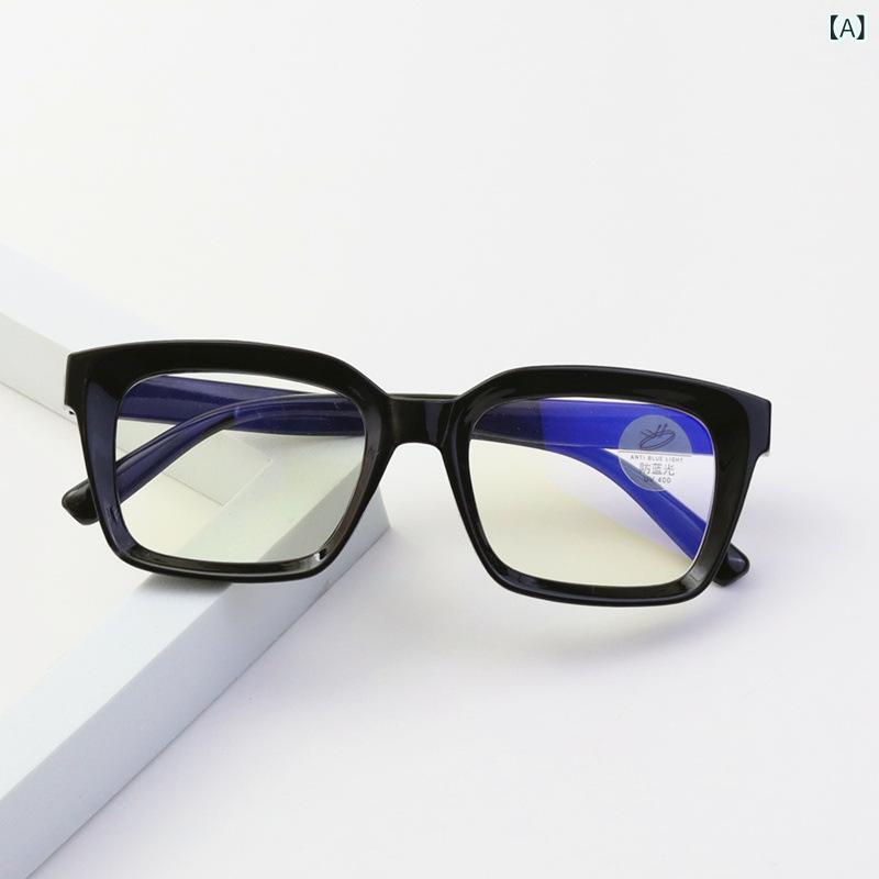 クロスボーダーアマゾンスクエア抗 青色 光 メガネ 女性の ファッションライスネイル 目の 保護 フラッ..