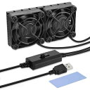 ELUTENG 冷却ファン 冷却扇風機 3段階風量調節 PCファン 5V 黒 送風機 小型 PC/PS5/PS4/ノートパソコン/ルーター/水槽など冷却