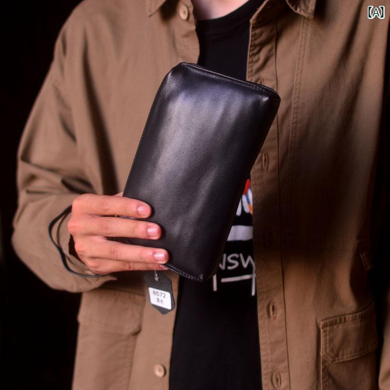 樂天商城 - 男性の 財布の 長い マルチ カードの 大きい 札の 位の 経典の 大きい 札の 位は 携帯の 頭 層の 牛革の ハンドバッグを 持ち歩いて 持ちます。