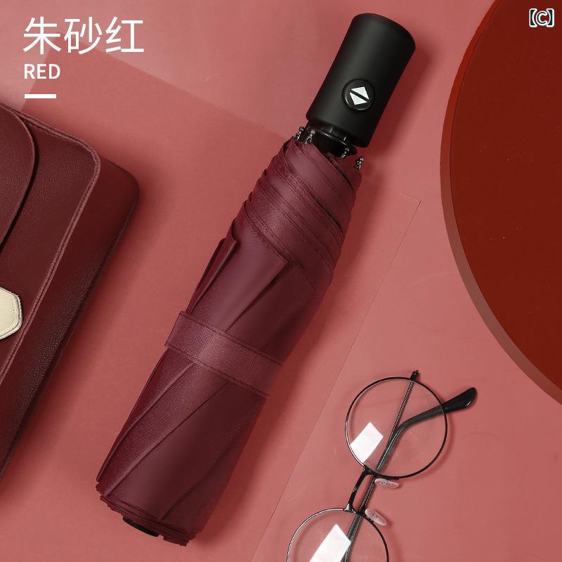 全 自動 黒 ゴム 晴 傘 三 つ折り ビジネス 広告 傘に ロゴ 傘を 加えて 号 傘 メーカー 卸売りを 拡大 する(x2)