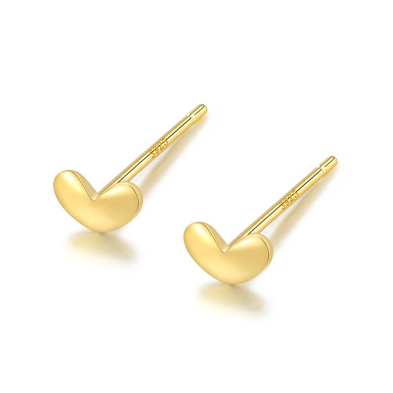 Rakuten - ピアス シルバー Silver925 ハート シンプル 小ぶり 小さめ ミニ ひかえめ 金属アレルギー対応 ゴールド ピンクゴールド ブラック