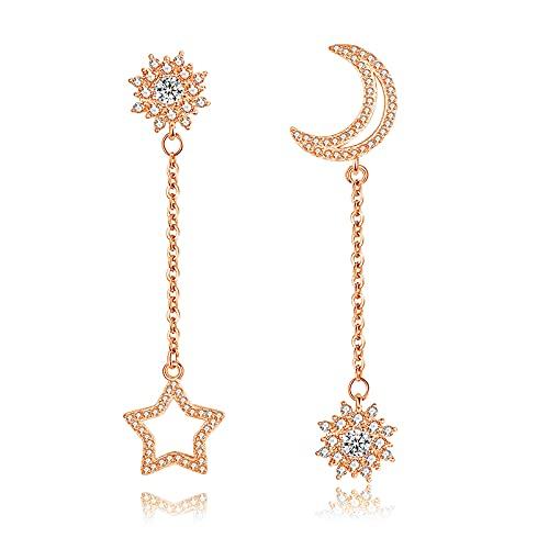 樂天商城 - Weldom ピアス レディース シルバー925 ジルコニア プレゼント 高級 「星月ストーリー」 イヤリング 女性 誕生日 人気 アクセサリー