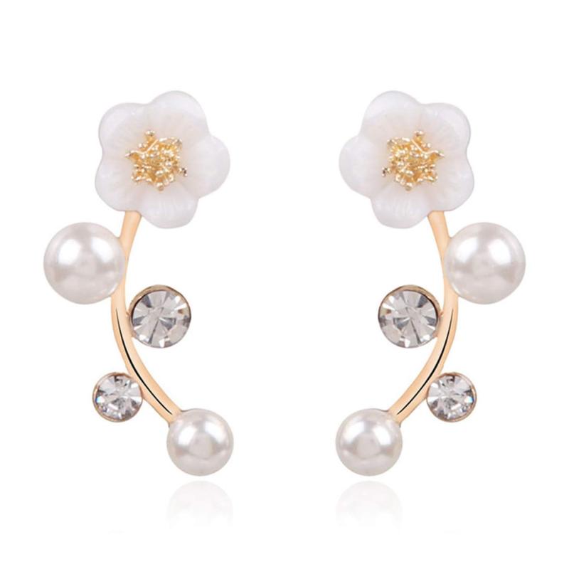 ALOHAMONI (アロハモニ) フラワー パール ピアス 花柄 お花 真珠 モチーフ シンプル 小ぶり 上品 清楚 可憐 キレイめ カジュアル レディース