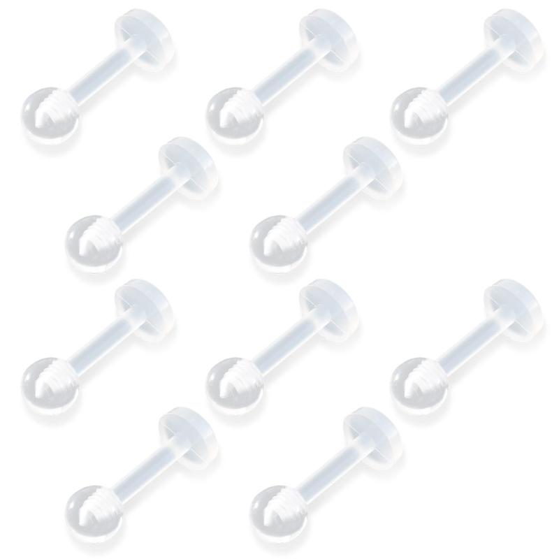 (ショルト) ピアス 透明ピアス アクリル ボディピアス [16G 10本セット] シークレットピアス イヤーロブ 耳たぶ ヘリックス 軟骨ピアス
