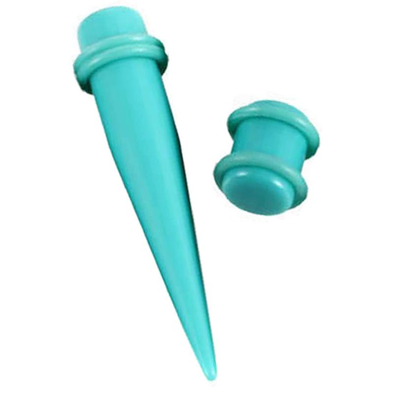 乐天商城 - [グリーンピアッシング] アクリル 拡張器 プラグセット/ターコイズブルー ボディピアス インサーションピン エキスパンダー フレア ラージホール 耳のテーパー HD428