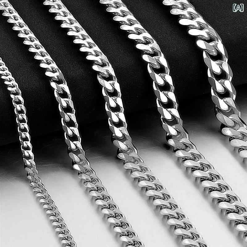 Chromium - 欧米の クロス ボーダー 熱 売 ステンレス ネックレス単 ボタン 研磨 辺 チタン チェーン 真空 メッキ 18 k 金色 ロング ネックレス