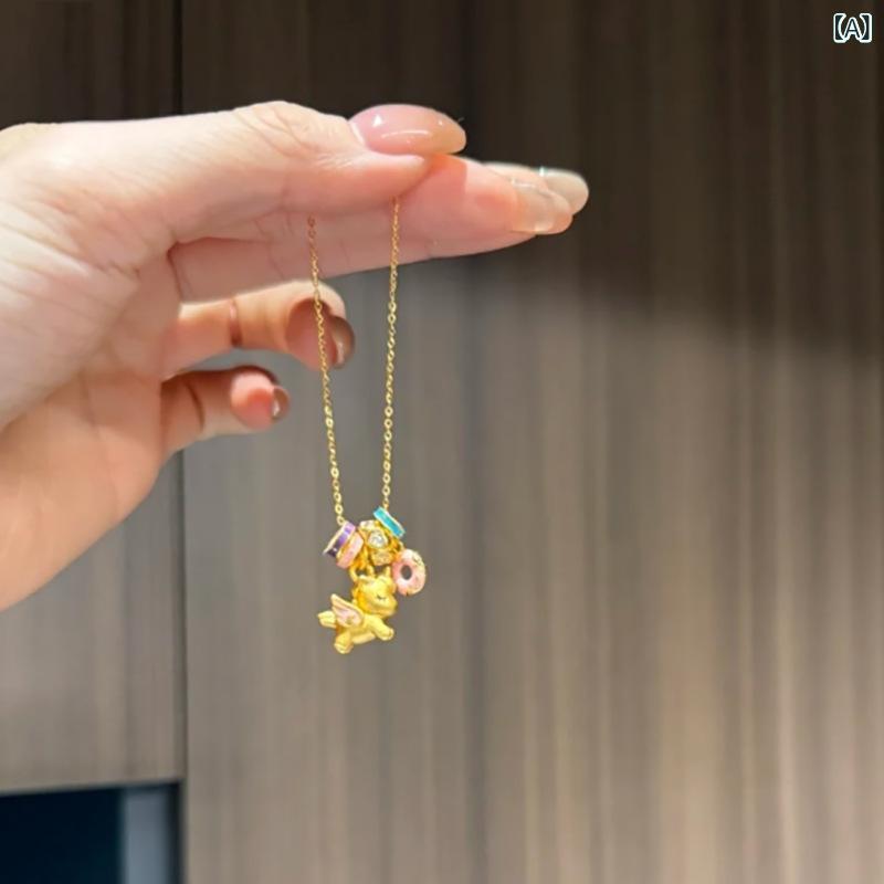 Cubic Zirconia - S 925 純銀 エナメル 甘い 夢 ユニ コーンの ネックレス 女子 学生 ペンダント 高級 感が あります。