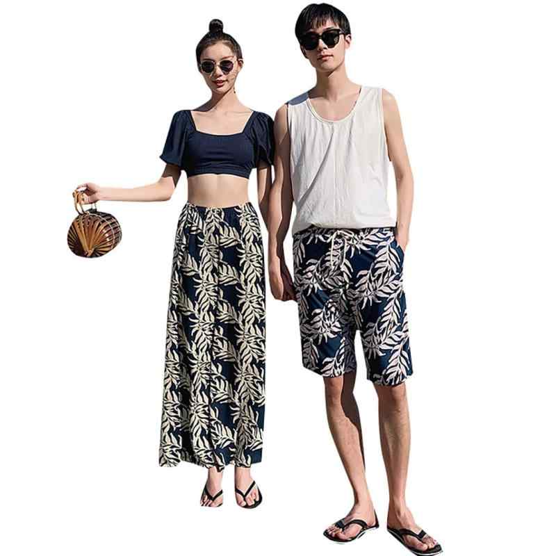 [MTKCNTL] カップル水着 レディース 上下セット メンズ水着 ビーチパンツ ペア水着 サーフパンツ ミズギ mizugi お揃い ペアルック みずぎ LZQ991 彼女 彼氏 おそろい