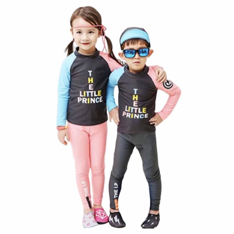 [LIANFOR] 子供水着 2点セット 男女兼用子供水着 上下セット 水着速乾長袖長ズボン 日焼け止め服 紫外線対策 幼稚園 水泳 プール 温泉 水遊び 海水浴 Kids Swimwear（M-4XL