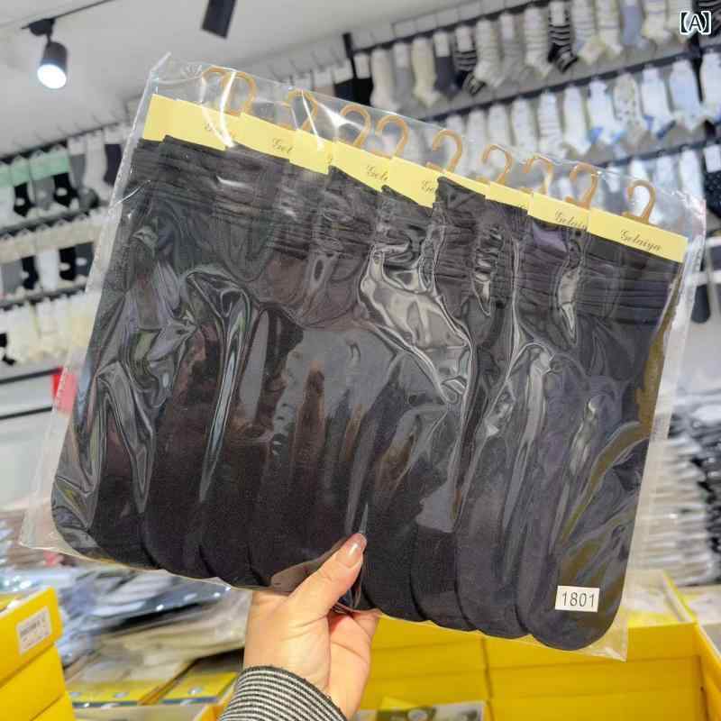 春 夏の 新型の 薄い 綿の 白黒の 積み重ねの 靴下の純 色の きれいな 面の ふく ら はぎの 靴下の フ..