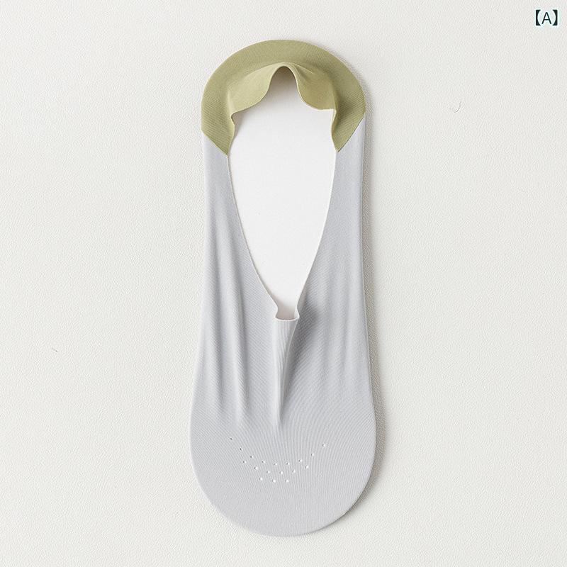 靴下の 男性の 船の 靴下の 夏の 薄い タイプの 通気 性の 氷の ストッキングは 痕跡が なくて、 浅い ..