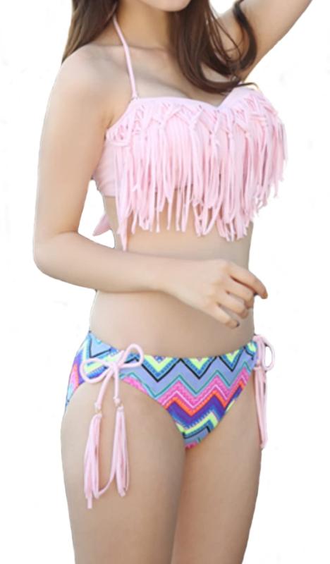 [KAEDE] フリンジ バンドゥー ビキニ 水着