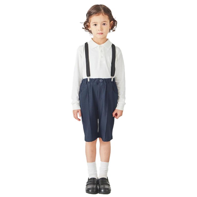  フォーマル パンツ キッズ 子供 女の子 男の子 サスペンダー 半ズボン ストレッチ ボトム ウエストゴム 春服 春物 子供服 キッズ服 エバークローゼット