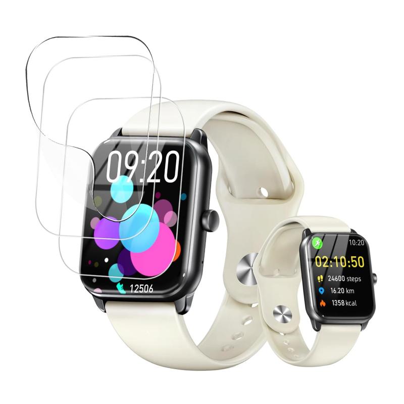 For Adare スマートウォッチ フィルム 1.96インチ 指紋防止 傷防止擦り 高い透明度 24時間内気泡自動消え TPU製 反射低減 保護フィルム