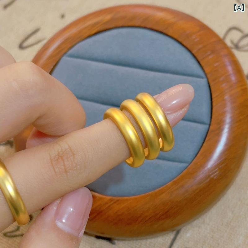 高 品質の ニッケル 古代 リング、 ゴールドストアの同じ スタイルの プレーンリング、 イミテーション ゴールド、 軽い 高級 感、 直販、多 用途で 人気の スタイル