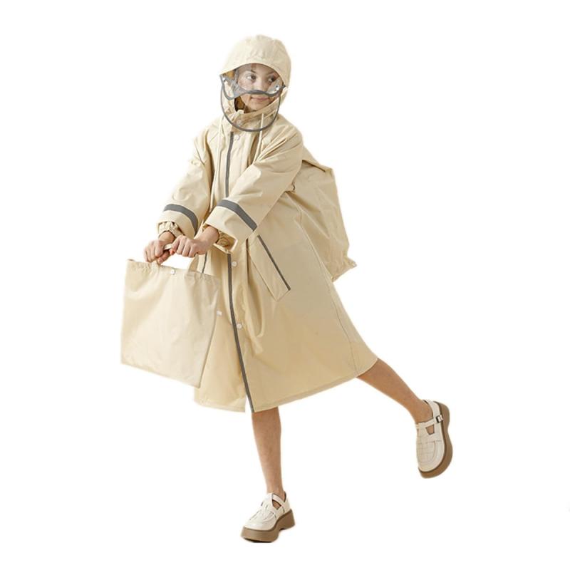 こども用レインコート キッズ カッパ ランドセル 男の子 女の子 レインポンチョ 子供 雨具 雨合羽 大きいツバ 防水 速乾 夜間反射 収納袋付き レイングッズ 梅雨 豪雨 自転車 通学 キャンプ
