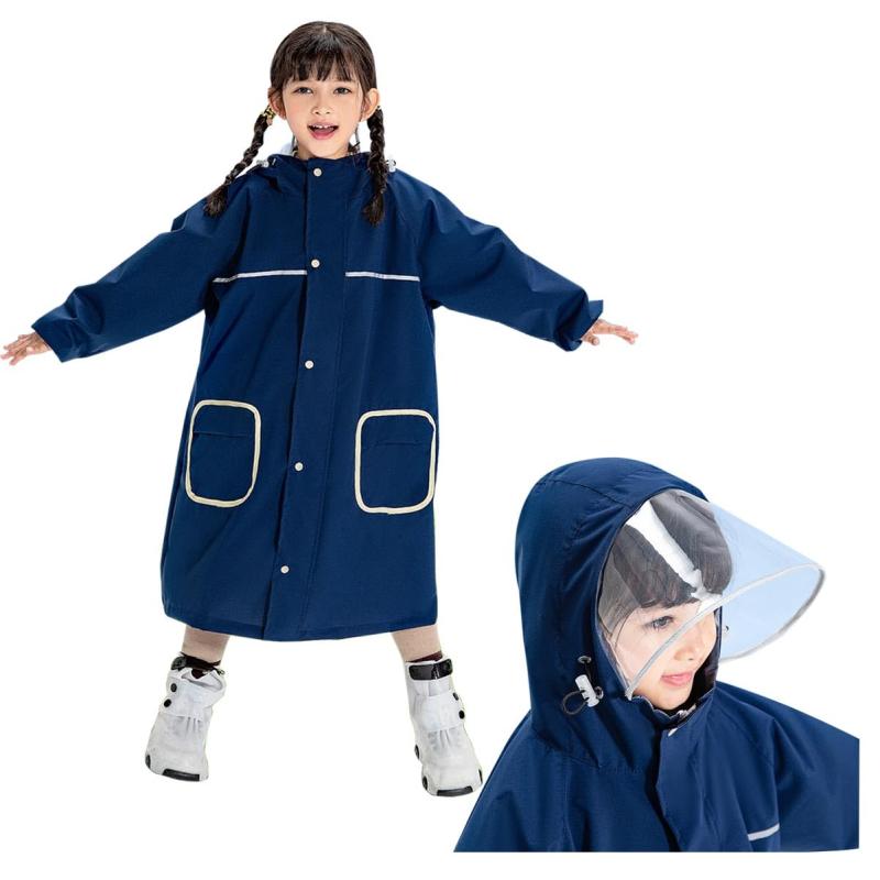 [TUPOLILI] 子供用レインコート ランドセル 小学生 女の子 男の子 雨合羽 レインウェア 通学用 アウトドア キッズ 雨具 梅雨 フード付き 反射材付き 防水 おしゃれ レイングッズ 収納バッグ付
