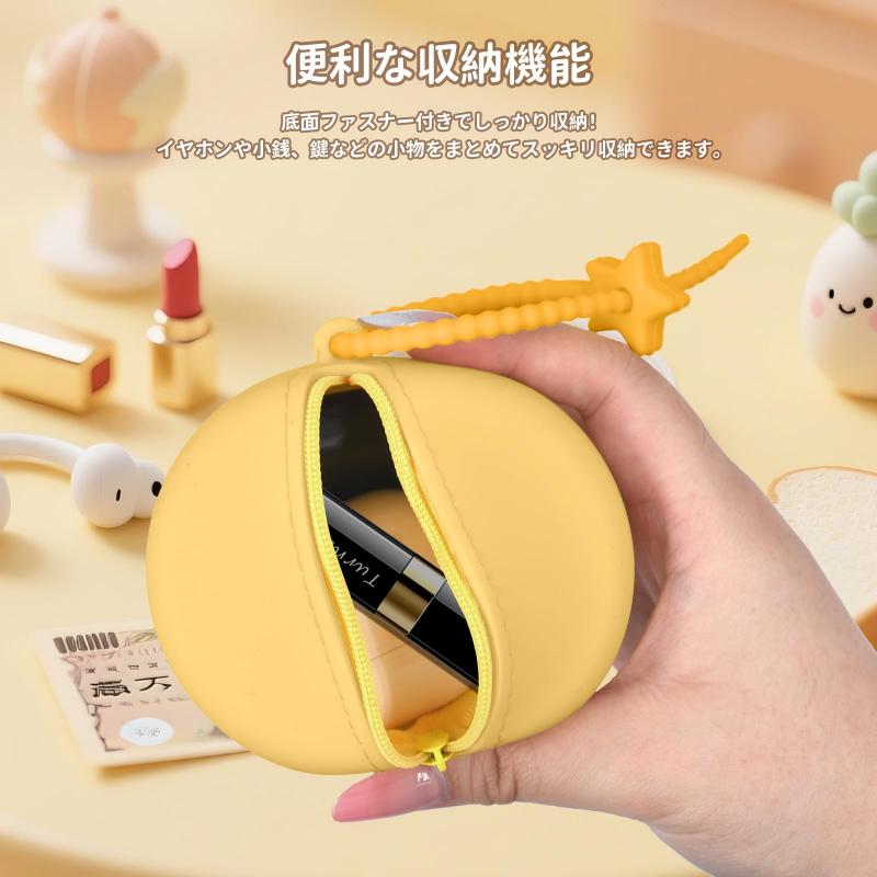 かわいいパン型 スクイーズ玩具 スクイーズ収納ポーチ ストレス解消グッズ 握る おもちゃ かわいい 【YANMONGI】 軽量 薄型 滑り止め 紛失防止 全面保護 アクセサリーカラビナ付き シリコン skylight-10378264 スカイライト サンプル画像3