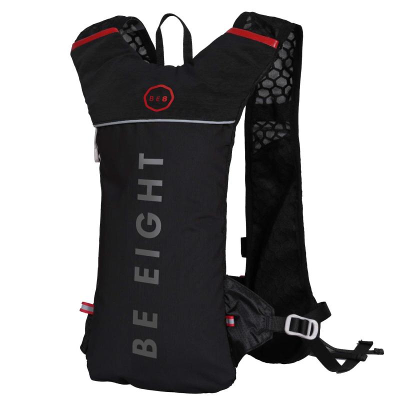 BE8(ビーエイト） ランニング リュック スポーツ 超軽量230g 光反射 通気 防水 5L (ブラック)