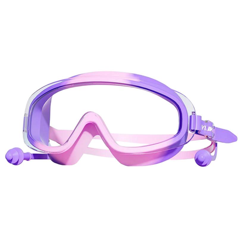 [CSILOVEE] 水泳ゴーグル スイミングゴーグル 子供 虹色 視界が広く泳ぎやすい 耳栓一体型 水中メガネ 曇り止め 水漏れ防止 クリア 広い視野 UVカット 柔らかくシリコン フィット感 ベルト可調