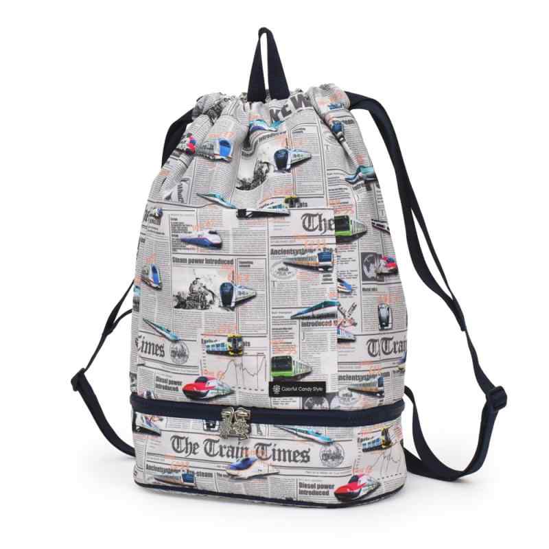 COLORFUL CANDY STYLE プールバッグ (ナップサックタイプ) 撥水 軽量 はっ水 汚れにくい シワ防止 男の子 ナップサック 二重底 透けない