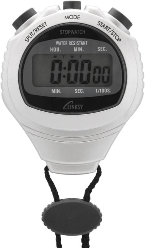 LINKSY(リンクシー) 濡れても安心防滴機構 1/100秒ストップウォッチ スプリット・ディアルタイム 時計機能付（アラーム・カレンダー） シルバー LS001SA