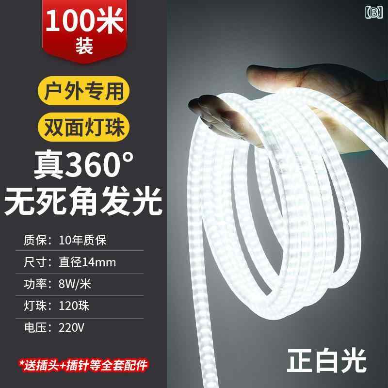 両面 ラウンド 100 m ストリップ LED ソフトライトストリップ 220 v超高 輝度 COB ...