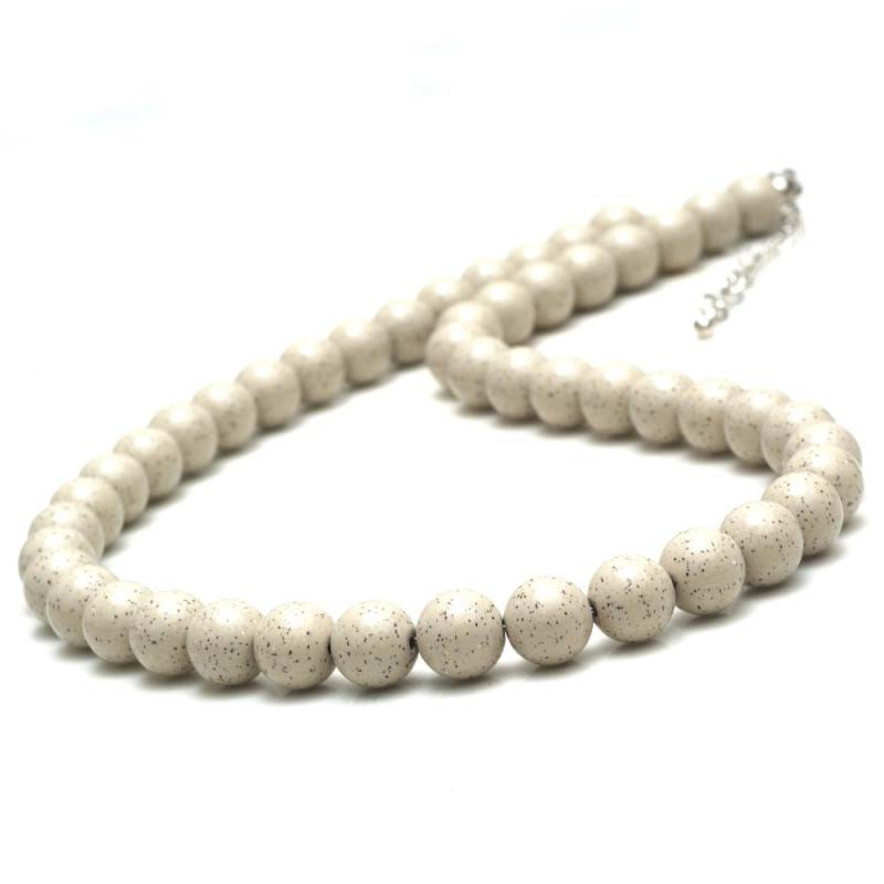 高濃度北投石 ネックレス 8mm 丸玉 本物 台湾 原石 パワーストーン 天然石...