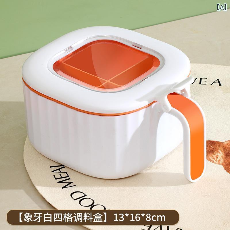 調味 料 箱 セット 家庭 用 台所 用品 塩 糖 味の素 四格収納一体防湿多格調味缶