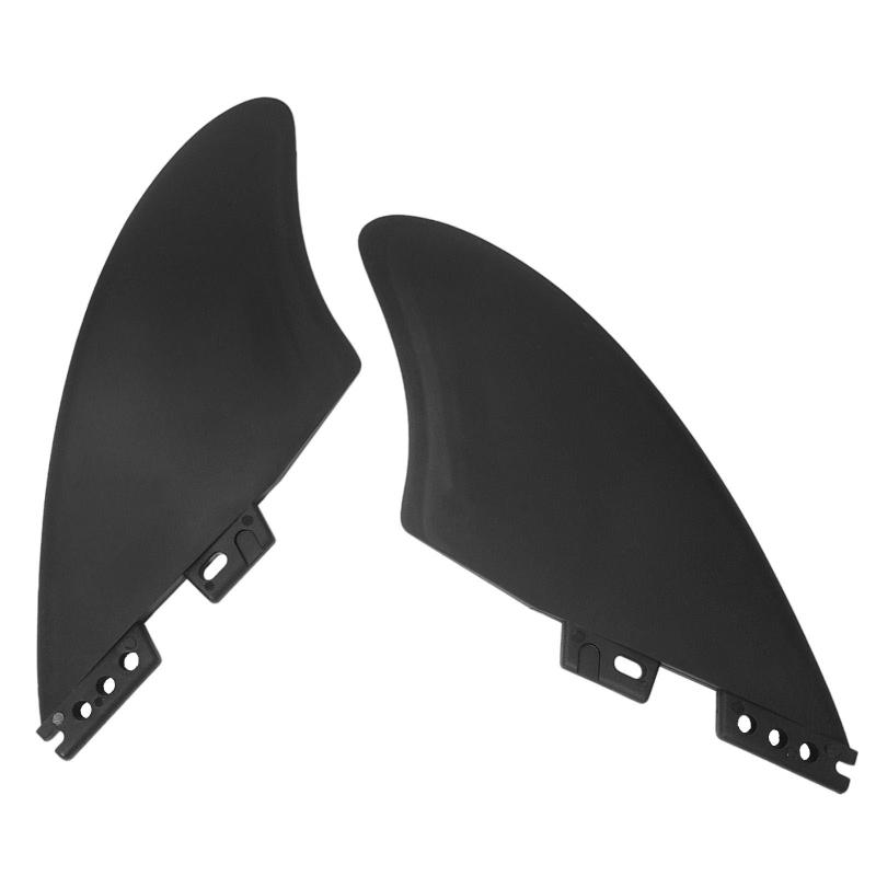 nanomaru 汎用 キールフィン カーボンコンポジット ツインフィン ボードフィン ミッドレングス サーフィン ショートボード 黒 2枚セット