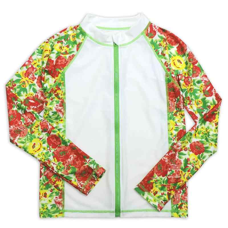 [アッシュベリー] キッズラッシュガード(前ファスナー) 水着/洋服感覚で着られるスイムウェア