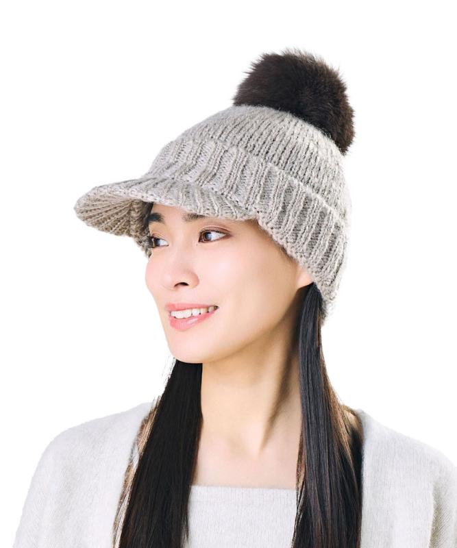 CA4LA(カシラ) つば付きニット ポン付き 秋冬ONM01921レディース