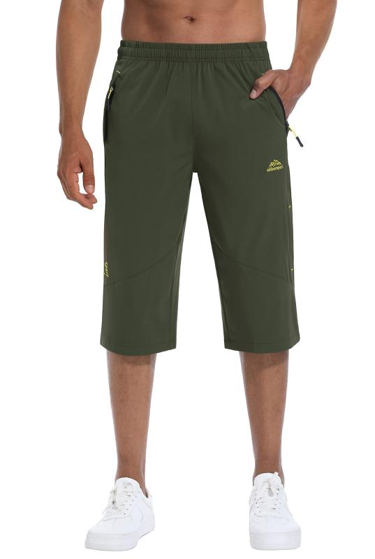 MAGCOMSEN クロップドパンツ メンズ 七分丈 ショートパンツ スポーツ アウトドア 吸汗速乾 軽量 ポケット付き 登山 釣り 自転車 海
