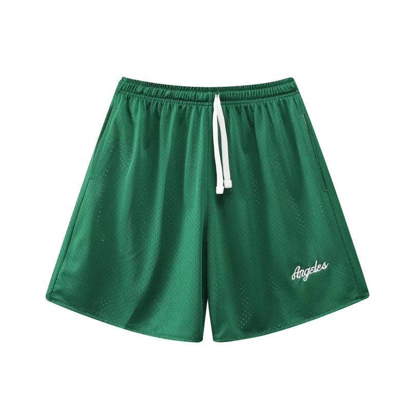 [OROLN] バスケットパンツ メンズ スポーツ アメリカン メッシュ 短パン ロゴの刺繍 無地 シンプル ウェア ランニング トレーニング ショートパンツ ポケット付き ウエスト 調整可能 速乾 通