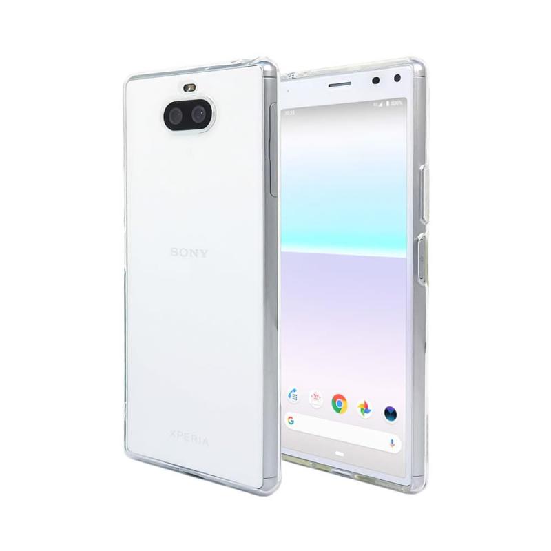 Provare Xperia 8 SOV42 Xperia 8 Lite 用 ケース 透明 シリコン 耐衝撃 軽量 カバー