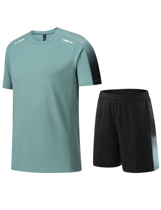 [Wisdom Leaves] スポーツウェア メンズ 上下セット tシャツ 2点セット 半袖 スポーツウェア 薄手 ハーフパンツ ショットパンツ 通気性 速乾性 カジュアル ルームウェア おしゃれ 春 夏 秋 部屋着