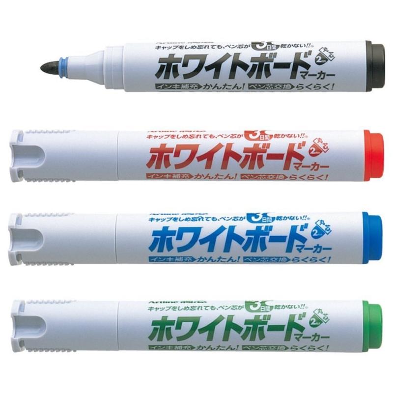シャチハタ シヤチハタ アートライン潤芯ホワイトボードマーカー K-527/4W 丸芯 4色セット
