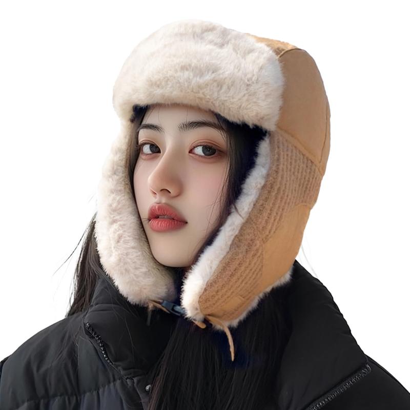 乐天商城 - [Croogo] フライトキャップ メンズ レディース 耳あて付き防寒帽子 - 頬や耳まで暖かさを感じる、強風にも安心 サイズ調整可能、通気性 秋冬の外出に最適、作業帽子も兼ねる