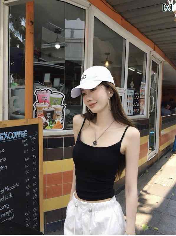 コミック バスト超 弾性 ワンカップ プリーツ ウエスト アメリカンソリッドカラーセクシースリムカジュアル 万能 キャミソール(x3)