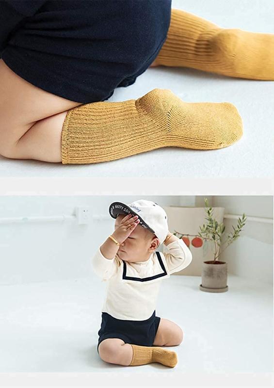 WuTu ベビーソックス 子供靴下 7-16cm 6足セット 落ち着いた色合い 快適 無地 キッズソックス かわいい 赤ちゃん 新生児 カラーバリエーション タイプ8：セット#DE M 3