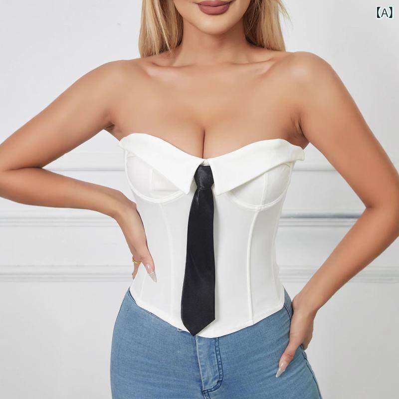 欧米の ファッションの 街頭の 風の 魚の 骨は 胸の ベストの ギャルを 巻いて 腰の ガーターの ベスト..