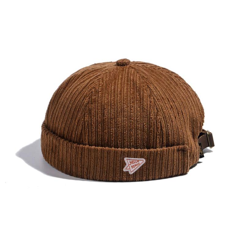 Rakuten - [Croogo] ロールキャップ ツバなし ワッチキャップ 無地 コーデュロイキャップ フィッシャーマンキャップ メンズ サグキャップ 丸型 レトロキャップ 大きめ 個性 紳士帽子 ファション 春夏秋