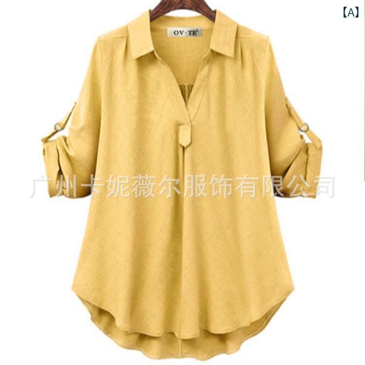 アマゾン wish 2025 欧米 風 春秋 半袖 新作 レディース ファッション 大きい サイズ 着痩せ 効果 ミドル 丈 シャツ