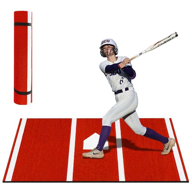 【MOON GOOSE】野球・ソフトボールバッティングマット ｜滑り止め・色落ち防止｜高弾性EVA+PP人工芝｜屋外・室内練習用｜持ち運び簡単...