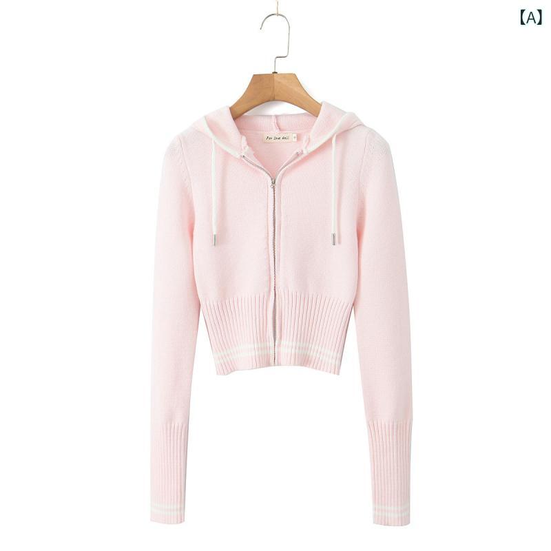 速 売 通 卸売り 秋の 新型 ギャルと 帽子の ジッパーの 小さい コートの 低い 腰の 高 弾の ズボンの ニットの スーツの 女性