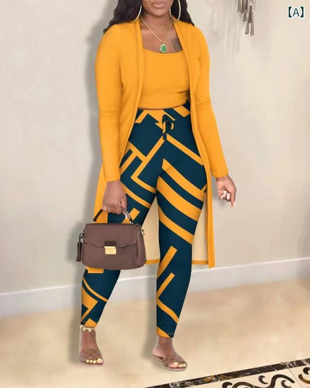 ヨーロッパと アメリカの 国境を 越えて 人気の 高い AliExpress Amazon 秋冬 レディースファッションプリントジャケットと パンツの 3 点 セット貨物番号: Y666パターン: 3D効果ズボンの長さ: ズボン流行の要素:...