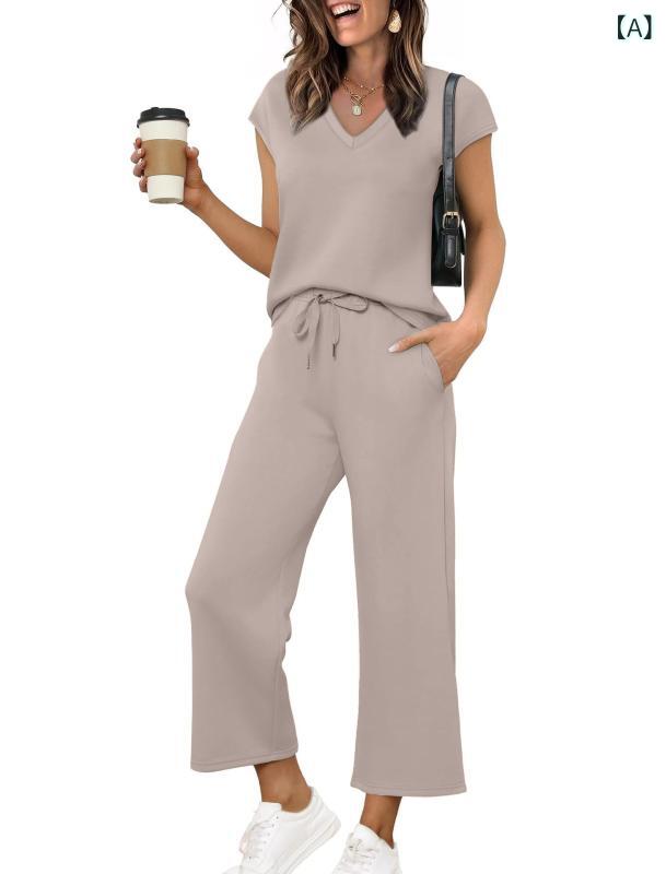 Amazon ヨーロッパと アメリカの クロス ボーダー 婦人 服 2025 ルーズバットスリーブスーツ V ネックベストトップパンツカジュアル 2 点人気の要素: 巾着職人技: コラージュ/スプライシング発売年・発売時期: 2025年夏生地名: ポリエステル主な生地構成: ポリエステル（ポリエステル繊維）主な生地構成 2: スパンデックス色: アプリコット,海の青,黒,アーミーグリーン,乳白色サイズ: S,M,L,XL,XXLスタイルタイプ: 気質の通勤主な生地成分の含有量: 95%以上スタイル: 通勤スタイルスーツスタイル: トップスーツクロスボーダースタイルタイプ: 快適でカジュアル対象性別: 女性スリーブタイプ: バットスリーブ袖丈: 五分袖国境を越えた供給かどうか: はい製品カテゴリー: カジュアルスーツ主な生地成分2の含有量: 30%未満主な下流販売エリア1: ヨーロッパとアメリカ主な下流販売エリア2: 東南アジア