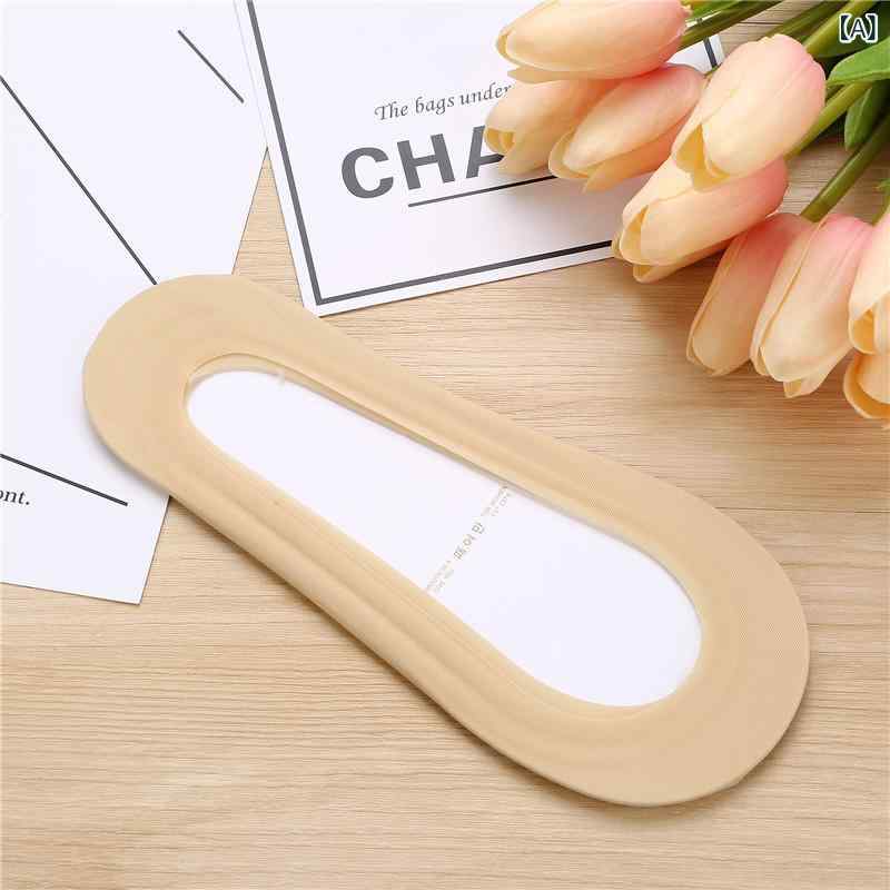 痕跡の ない 氷 糸の 靴下の 女性の 夏の 薄い タイプの 綿の 底の 滑り 止めの 1 周の シリカゲルの ..