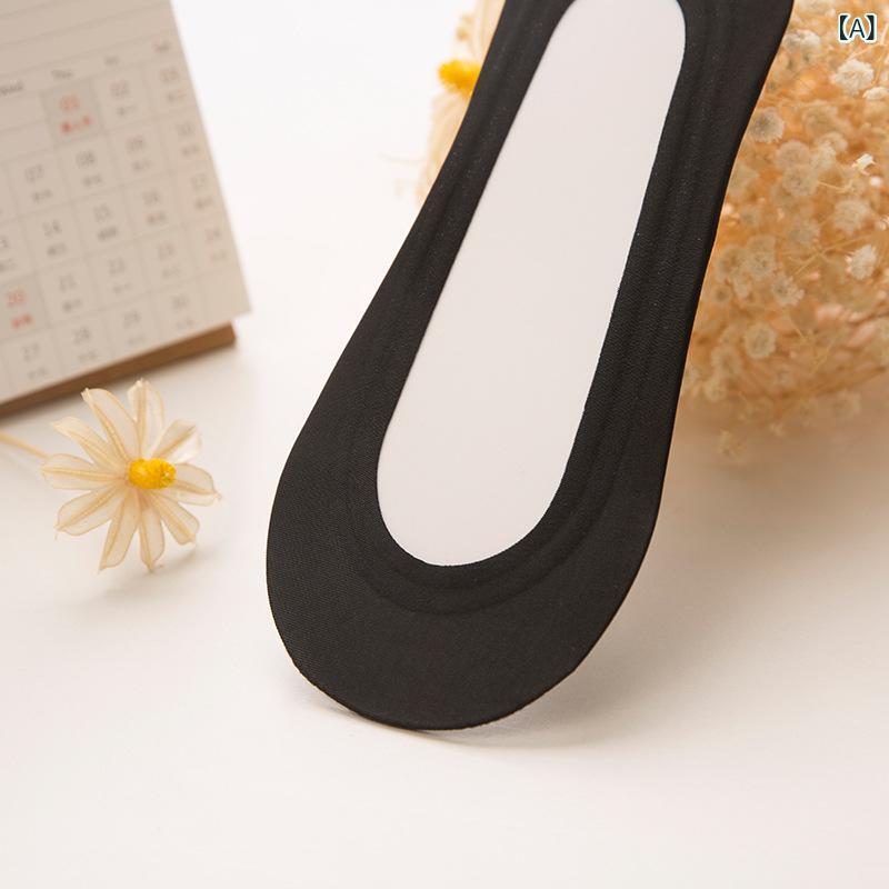 無 痕 氷 糸 船の 靴下は 純 色の ステルスの 女性の 靴下の シリカゲルの 滑り 止めの 女性の 船の 靴..