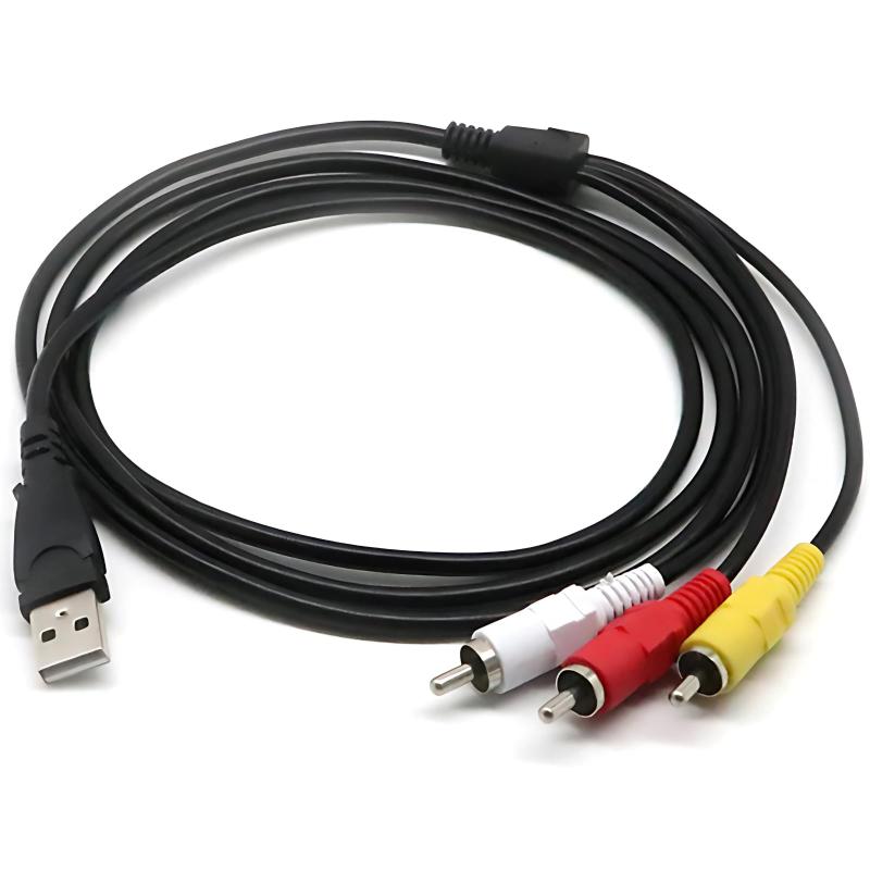 MagZen USB RCA変換ケーブル 3RCA 赤白黄 AV音声映像 コンポジット 高耐久 DVD TV セットトップボックス対応